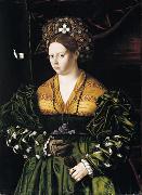 BARTOLOMEO VENETO Portrait of a Lady in a Green Dress oil painting artist